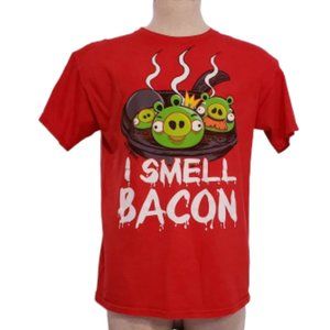 Men's Angry Birds I Smell Bacon Graphic Tee Sz M